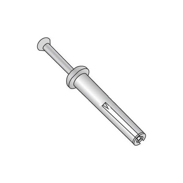 Newport Fasteners Nail Drive Anchor, 1/4" Dia., 1" L, Alloy Steel Zinc Plated, 100 PK 318885 - main
